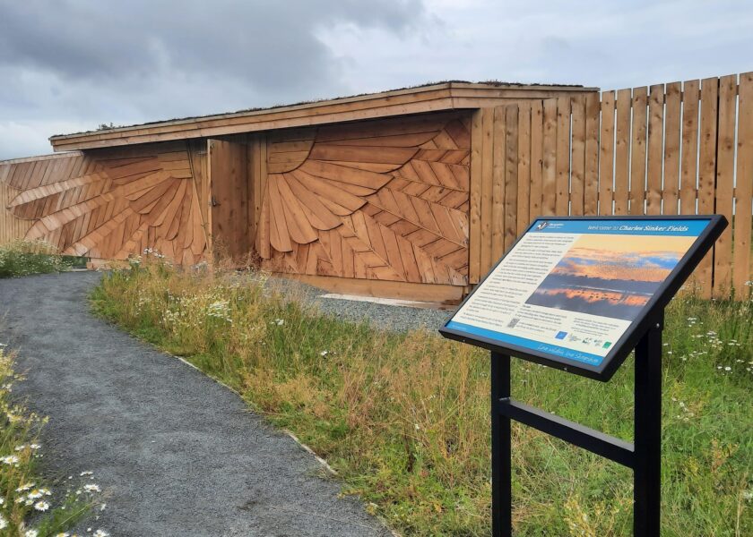 Example of outdoor public signs in metal frame