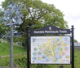 P3 interpretation board with map for a park trail