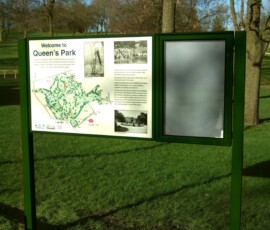 P4 signs for parks including map and notice board