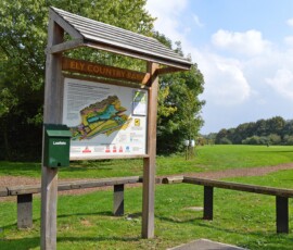 P10 signs for parks with map and leaflet holder