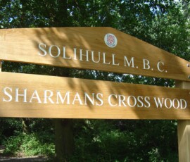 P20 wooden entrance sign for sharmans cross wood